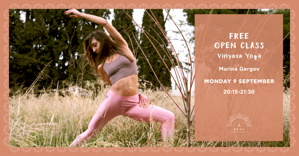 Δωρεάν δοκιμαστικό μάθημα Vinyasa Yoga με τη Μαρίνα Γκέργκοβ